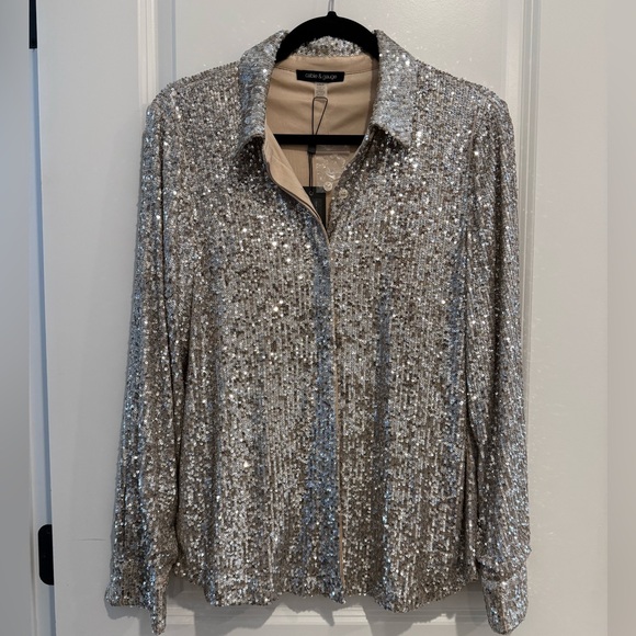 Cable & Gauge Tops - Cable & Gauge Gold Sequin Blouse